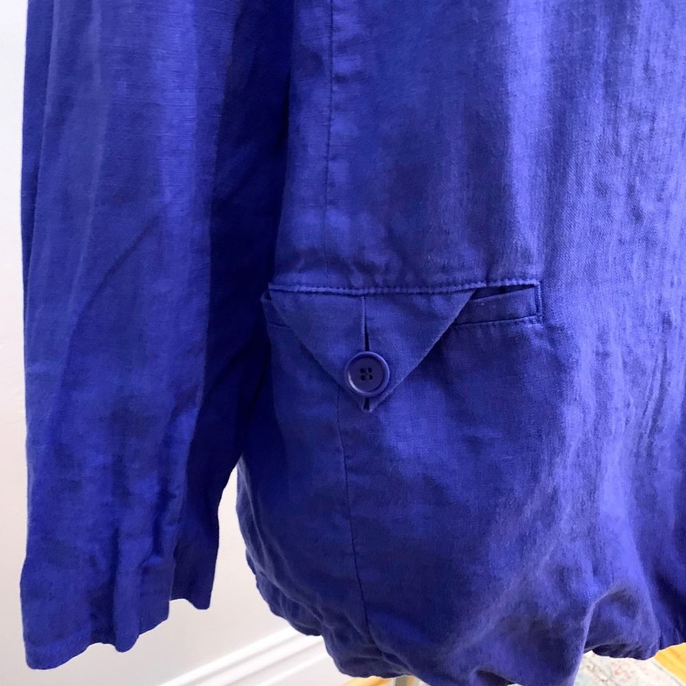 Madewell Blue Linen Oversized Blazer‎ Size Small - Picture 6 of 11